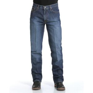 Cinch Men's Black Label 002 Dark Stone Cowboy 38 x 34 Loose Fit Blue Jeans